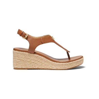 SANDALIAS MUJER MICHAEL KORS CUERO CAMEL LANEY CUÑA - 1