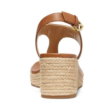 SANDALIAS MUJER MICHAEL KORS CUERO CAMEL LANEY CUÑA - 3