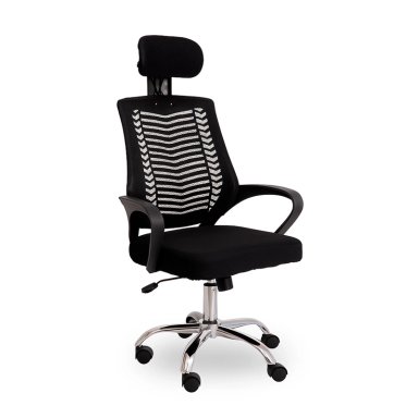SILLA DE OFICINA VIGGO CON CABECERA REGULABLE - NEGRO