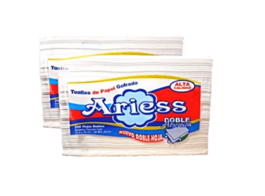 PAPEL TOALLA INTERFOLEADO ARIESS 1 CAJA DE 20 PAQUETES X 200 HOJAS - 4