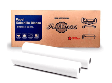 PAPEL SABANILLA X 8 ROLLOS / CAMILLA DE 50 CMS. X 50 M. - 1