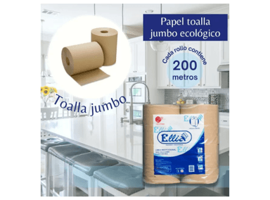 PAPEL TOALLA ELLIA ECOLÓGICO JUMBO 200 MT 4 UN - 2