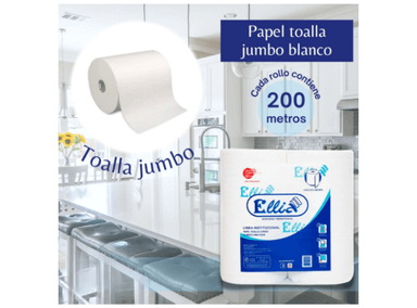 PAPEL HIGIÉNICO ELLIA BLANCO JUMBO ROLLOS PACK 4 - 5