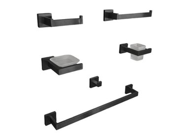 ACCESORIOS PARA BAÑO XM 97701 ACERO INOXIDABLE KIT 6 DE PIEZAS NEGRO MATE