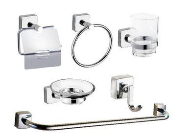 ACCESORIOS PARA BAÑOS KIT DE 6 PIEZAS CROMADO ACERO INOXIDABLE