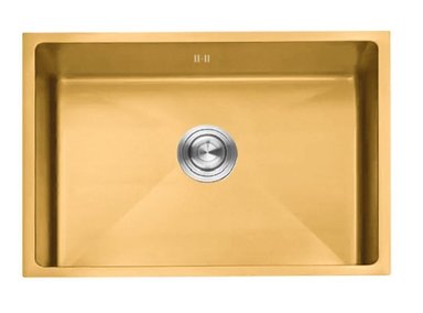 LAVADERO DE LUJO PAREA COCINA 1 POZA 76 CM X 46 CM DORADO ACERO INOXIDABLE - 2