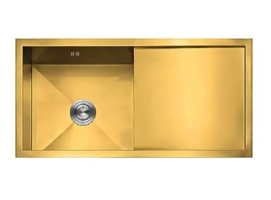 MUEBLE LAVAPLATOS XM ULS07-10050 DORADO LAVADERO LUJO COCINA 100 CM X 50 CM ACERO INOXIDABLE