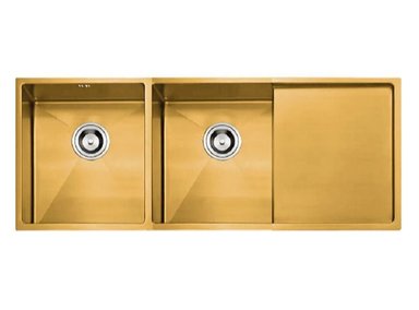 MUEBLE LAVAPLATOS XM ULD07-12050 DORADO LAVADERO LUJO COCINA 120 CM X 50 CM ACERO INOXIDABLE - 3
