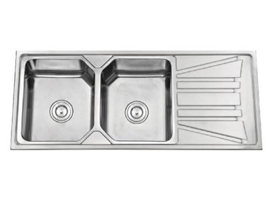 MUEBLE LAVAPLATOS XM WDA12050J PLATEADO LAVADERO COCINA 2 POZAS ESCURRIDERO 120 CM X 50 CM ACERO INOXIDABLE - 2
