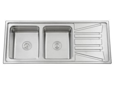 MUEBLE LAVAPLATOS XM WDA12050J-C LAVADERO COCINA 2 POZAS ESCURRIDERO 120 CM X 50 CM ACERO INOXIDABLE