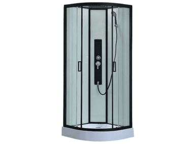 CABINA XM LUNAS TEMPLADAS CIRCULAR DE DUCHA DE MÁS COLUMNA HIDROMASAJE Y BASE DE FIBRA DE VIDRIO