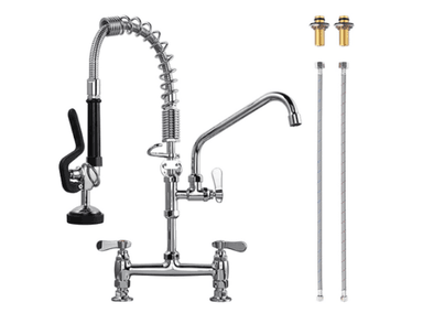 MEZCLADORA XM MC88903 PLATEADO AL MUEBLE COCINAS INDUSTRIALES PICO EXTRAIBLE ACERO INOXIDABLE 304