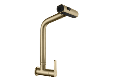 LLAVE GANSO XM LC304-037807 DORADO DE LUJO 34 CM PICO EXTRAÍBLE ACERO INOXIDABLE 304