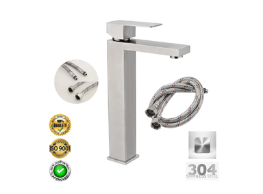 MEZCLADORA PARA BAÑO XM M304-0707AL ACERO INOXIDABLE SATINADO