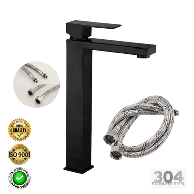 MEZCLADORA PARA BAÑO XM M304-0707AL01 ACERO INOXIDABLE NEGRO