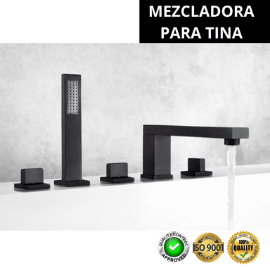 MEZCLADORA DE LUJO MY314801 ACERO INOXIDABLE PARA TINA NEGRO MATE
