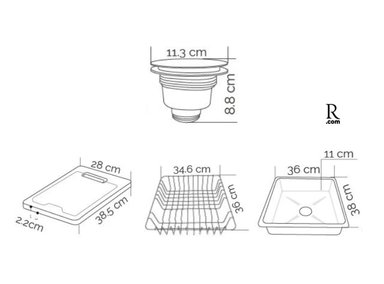 LAVADERO DE COCINA DE LUJO US30402-7843 ACERO INOXIDABLE PLOMO - 4