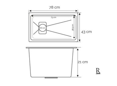 LAVADERO DE COCINA DE LUJO US30402-7843 ACERO INOXIDABLE PLOMO - 5