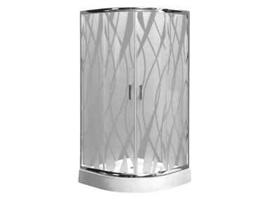 CABINA DE DUCHA PAVONADA CON ONDAS TRANSLÚCIDAS MÁS BASE