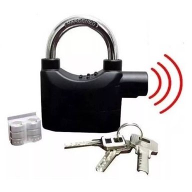 CANDADO SEGURIDAD CON ALARMA MOTO BICICLETAS SCOOTER PUERTAS