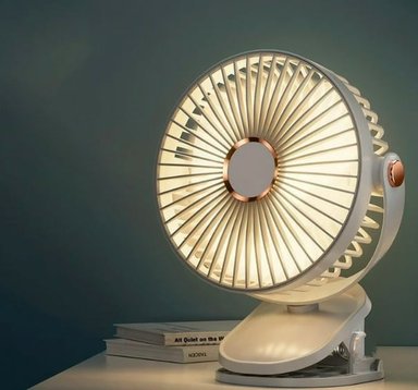 VENTILADOR PORTATIL 963 RECARGABLE CLIP AJUSTE 5 VELOCIDADES GIRATORIO 360