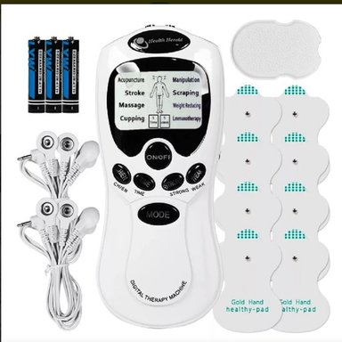 MASAJEADOR ELÉCTRICO CON PARCHES TENS ELECTRODOS CON 8 PARCHES