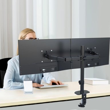 SOPORTE DE ESCRITORIO 17 A 30 PULGADAS RACK PARA 2 MONITORES DE ACERO - 2