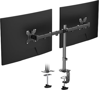 SOPORTE DE ESCRITORIO 17 A 30 PULGADAS RACK PARA 2 MONITORES DE ACERO - 5