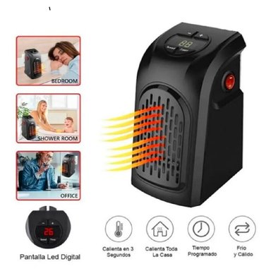 ESTUFA CALEFACTOR ELÉCTRICA AMBIENTE PORTÁTIL EL HOGAR 400W