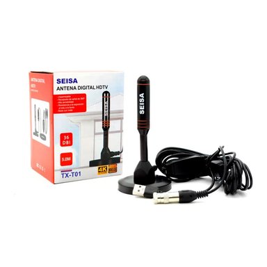 ANTENA PARA TV SMART HD AMPLIFICADA INTERIOR 5M COAXIAL USB - 1