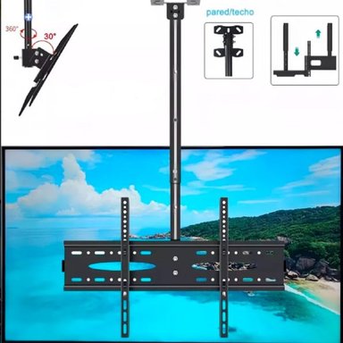 RACK 32 A 72 PULGADAS DE TECHO PARA TV COLGANTE O PARED NEGRO - 1