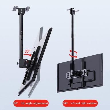 RACK 32 A 72 PULGADAS DE TECHO PARA TV COLGANTE O PARED NEGRO - 2
