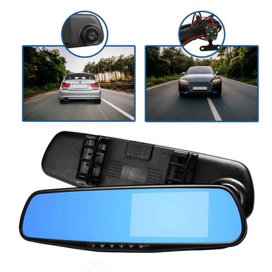 CAMARA AUTO DUAL DELANTERA TRASERA ESPEJO RETROVISOR - 4