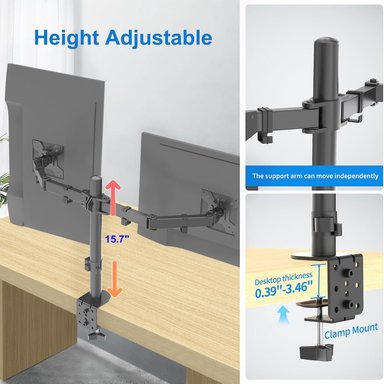SOPORTE DE ESCRITORIO 17 A 30 PULGADAS RACK PARA 2 MONITORES DE ACERO - 2