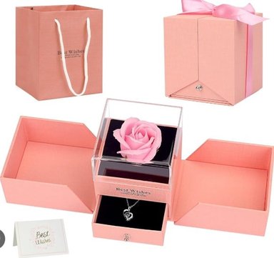 CAJA DE ROSA ETERNA PARA JOYERÍA