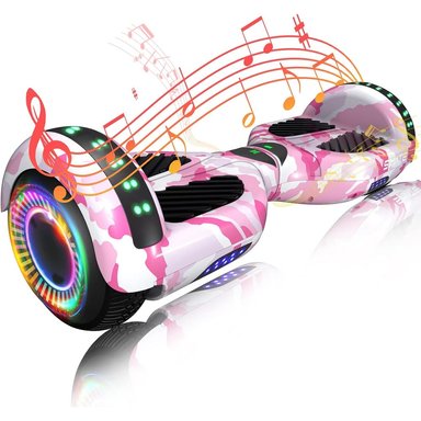 SCOOTER ELÉCTRICO LED Y MÚSICA SMART BALANCE HOVERBOARD SIMATE ROSADO - 1