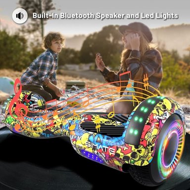 SCOOTER ELÉCTRICO LED Y MÚSICA SMART BALANCE HOVERBOARD SIMATE MULTICOLOR - 2