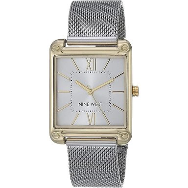 NINE WEST NW/2090CHGB RELOJ FEMENINO CON CORREA TIPO MALLA | PLATEADO/ORO