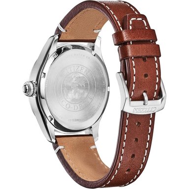 CITIZEN BM6838-09X RELOJ ECO-DRIVE GARRISON PARA HOMBRE CON CORREA DE CUERO | CORREA MARRÓN/AZUL - 3