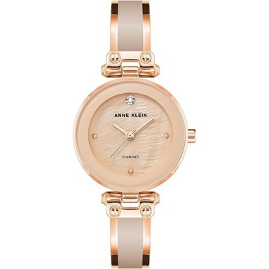 ANNE KLEIN AK/1980BKGB RELOJ PARA MUJER CON DIAMANTE Y PULSERA TIPO BRAZALETE | ROSADO/ORO ROSA
