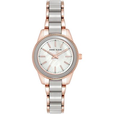 ANNE KLEIN AK/3212LPRG RELOJ DE PULSERA DE RESINA PARA MUJER | ORO ROSA/GRIS TOPO