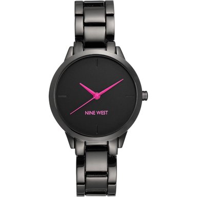 NINE WEST RELOJ DE PULSERA GUNMETAL PARA MUJER | NEGRO/PÚRPURA