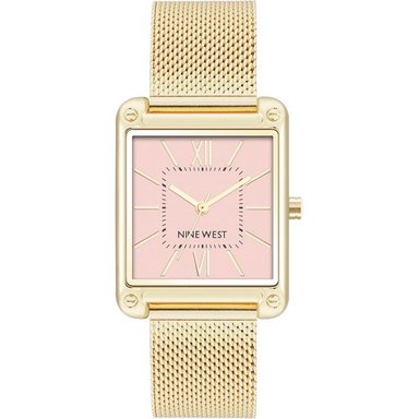 NINE WEST NW/2090CHGB RELOJ FEMENINO CON CORREA TIPO MALLA | DORADO/ROSADO