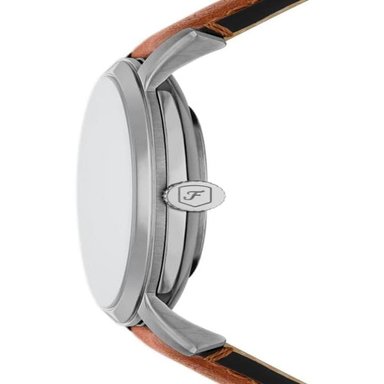 FOSSIL FS5459 RELOJ MINIMALISTA DE CUARZO PARA HOMBRE CON CORREA DE CUERO | CUERO MARRÓN/PLATA/AZUL - 2