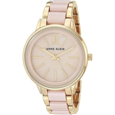 ANNE KLEIN AK/1413LBSV RELOJ PARA MUJER CON PULSERA DE RESINA | ROSA RUBOR/DORADO