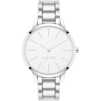 NINE WEST NW/2098CHGB RELOJ ELEGANTE PARA DAMA CON ESFERA FLORAL | PLATEADO