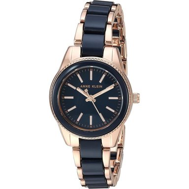 ANNE KLEIN AK/3212LPRG RELOJ DE PULSERA DE RESINA PARA MUJER | ORO ROSA/AZUL MARINO