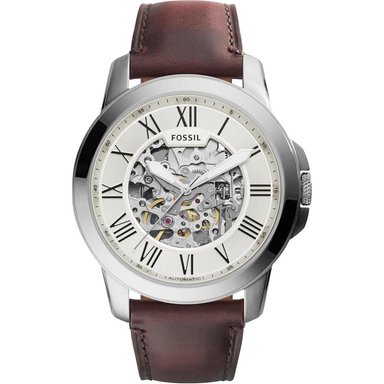 FOSSIL ME3099 RELOJ GRANT PARA HOMBRE CON CRONÓGRAFO Y CORREA DE CUERO | SILVER/BROWN AUTOMATIC