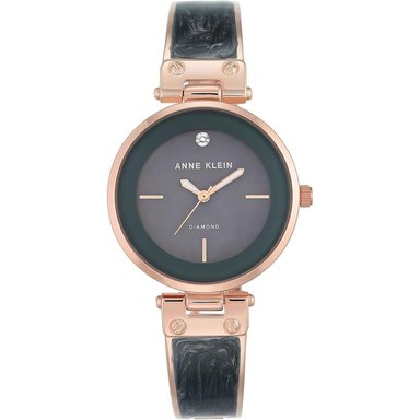 ANNE KLEIN AK/2512LPGB RELOJ PARA MUJER CON DIAMANTE AUTÉNTICO | GRIS/ORO ROSA