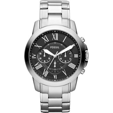 FOSSIL RELOJ GRANT PARA HOMBRE CON CRONÓGRAFO | PLATA/NEGRO